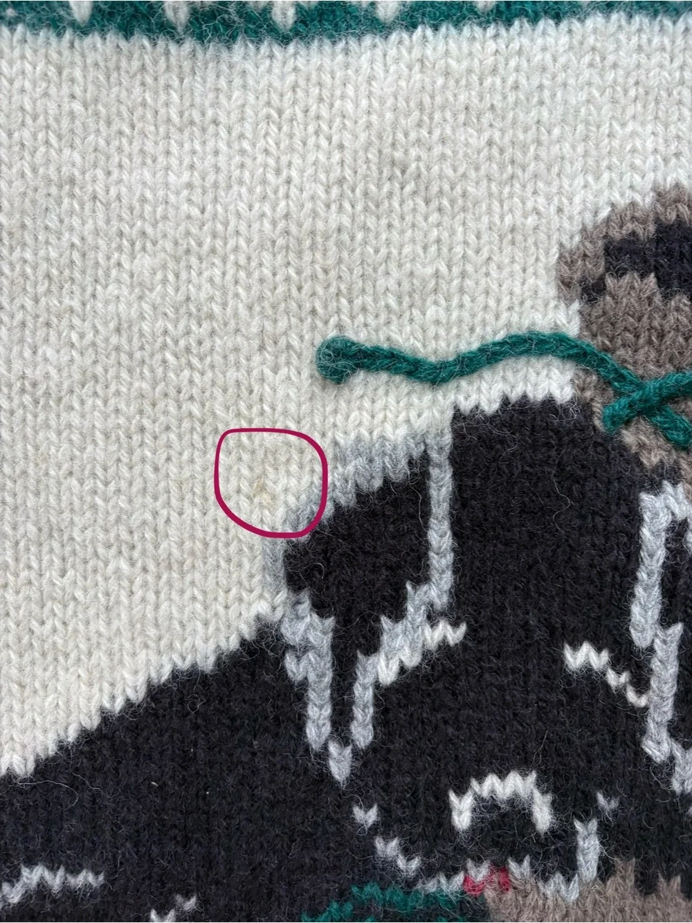 L.LBean Vintage Bean Boot Dog Wool Sweater Medium - Picture 10 of 12